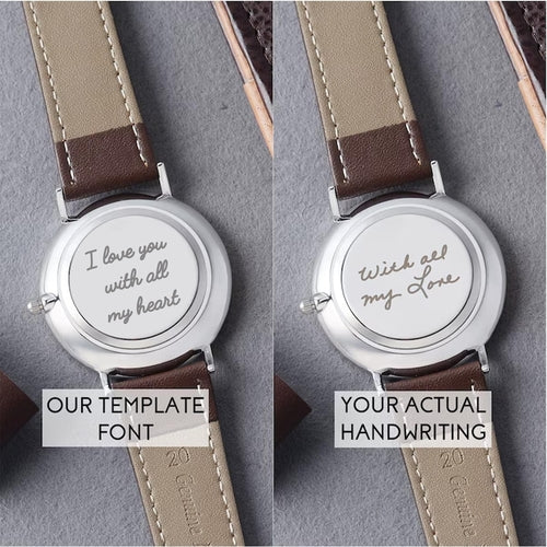 Handwriting Gifts for Groom, Engraved Watch for Men